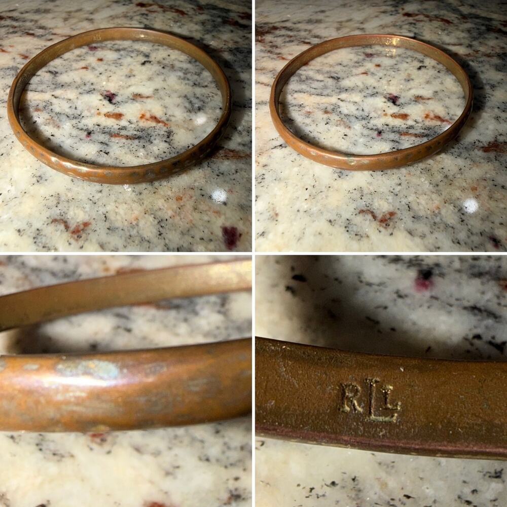 2 pc Set Ralph Lauren Hammered Bangle Bracelet Lot